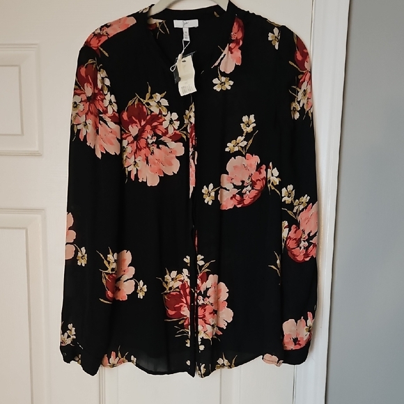 Joie Tops - Joie Pink Long Sleeve Relaxed Blouse